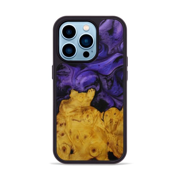 iPhone 14 Pro Wood+Resin Phone Case - Adamaris (Purple, 595396) Discount