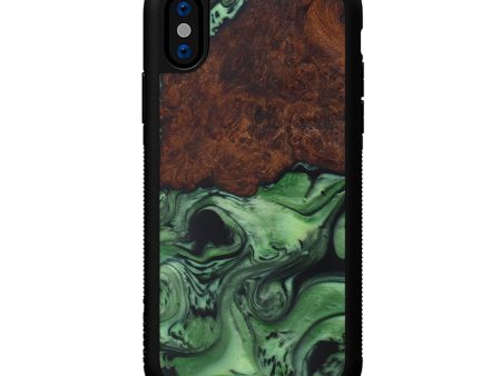 iPhone X Wood+Resin Phone Case - Wayland (Dark Green, 595934) Online