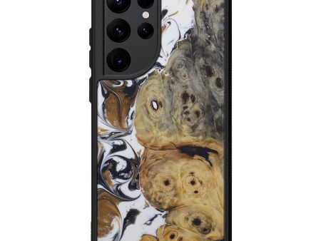 Galaxy S22 Ultra Wood+Resin Phone Case - Hosea (Black & White, 588839) For Cheap