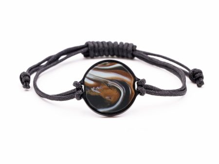 Circle ResinArt Bracelet - Marrissa (Black & White, 588820) on Sale