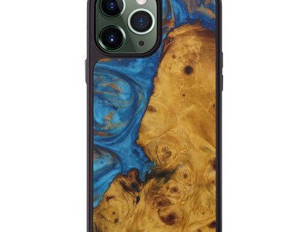 iPhone 13 Pro Max Wood+Resin Phone Case - Djuna (Teal & Gold, 590479) Online Hot Sale