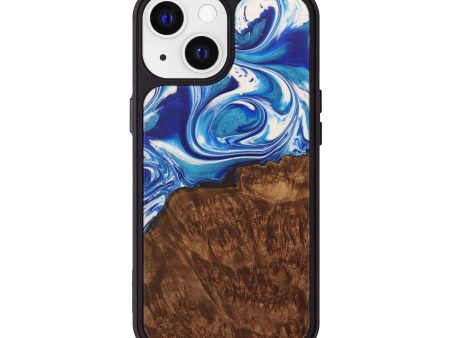 iPhone 13 Wood+Resin Phone Case - Sibbie (Dark Blue, 588251) Hot on Sale