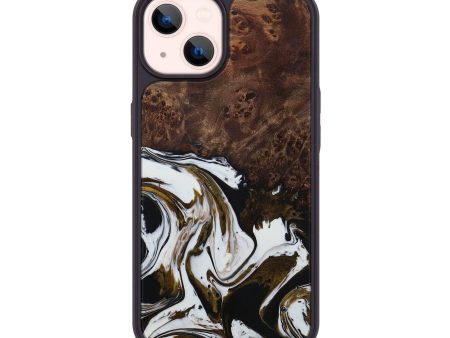 iPhone 14 Wood+Resin Phone Case - Shamsia (Black & White, 594930) Online