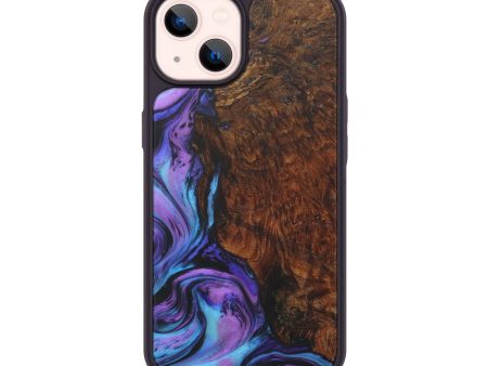 iPhone 14 Wood+Resin Phone Case - Cory (Purple, 588526) For Sale