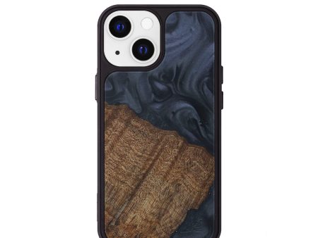 iPhone 13 mini Wood+Resin Phone Case - Audriana (Pure Black, 591745) Cheap