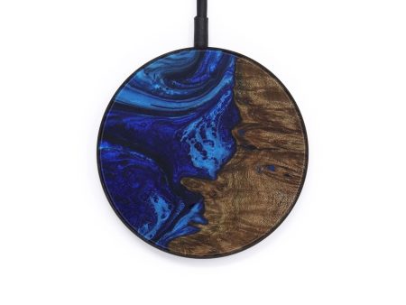 Circle Wood+Resin Wireless Charger - Alain (Dark Blue, 588192) Fashion