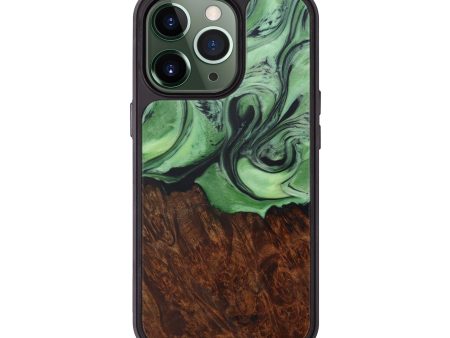 iPhone 13 Pro Wood+Resin Phone Case - Ansley (Dark Green, 595923) Online now