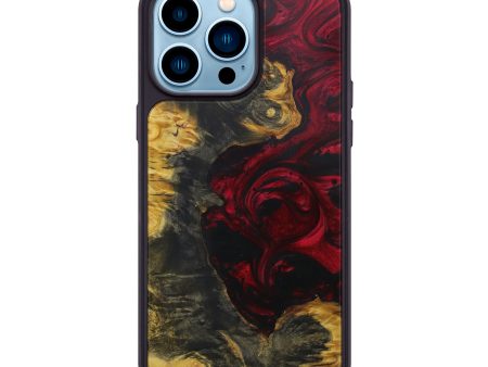 iPhone 14 Pro Max Wood+Resin Phone Case - Louisette (Dark Red, 589904) Online