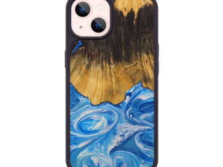 iPhone 14 Wood+Resin Phone Case - Sarajane (Light Blue, 594111) For Discount