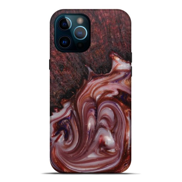 iPhone 12 Pro Max Wood+Resin Live Edge Phone Case - Faye (Dark Red, 588710) Hot on Sale