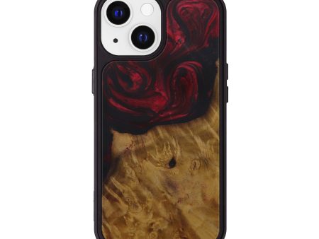 iPhone 13 Wood+Resin Phone Case - Legra (Dark Red, 587389) Supply