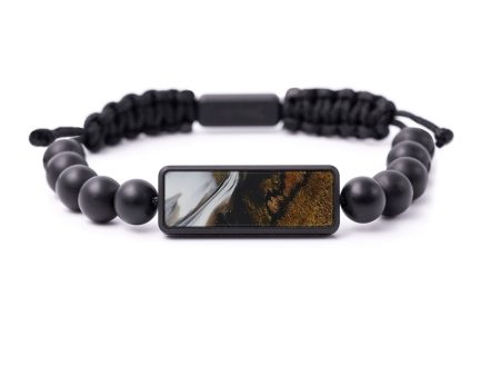 Bead Wood+Resin Bracelet - Nonie (Black & White, 594063) on Sale