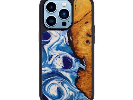 iPhone 14 Pro Wood+Resin Phone Case - Alex (Light Blue, 593148) Sale