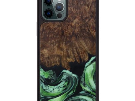 iPhone 12 Pro Wood+Resin Phone Case - Donnell (Dark Green, 591002) Online Hot Sale