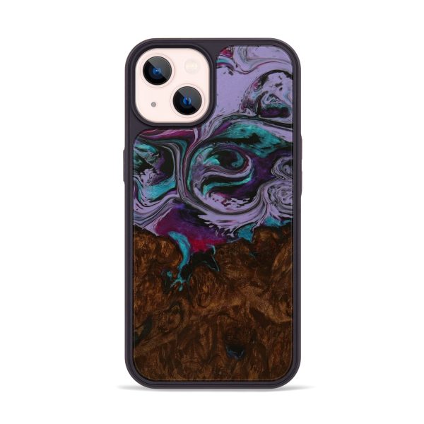 iPhone 14 Wood+Resin Phone Case - Denni (Purple, 591193) Cheap