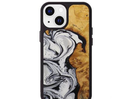 iPhone 13 mini Wood+Resin Phone Case - Isabella (Black & White, 587521) Online now