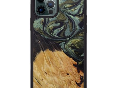 iPhone 12 Pro Max Wood+Resin Phone Case - Christophe (Dark Green, 590592) Online