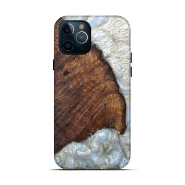 iPhone 12 Pro Wood+Resin Live Edge Phone Case - Myrah (Light Blue, 594902) Cheap