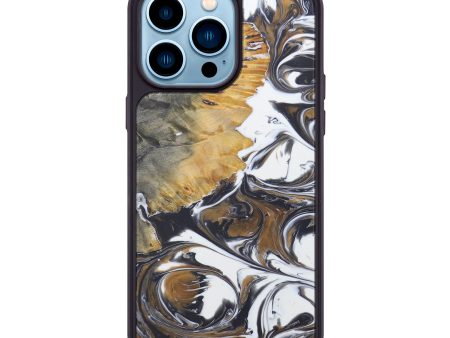 iPhone 14 Pro Max Wood+Resin Phone Case - Manuelita (Black & White, 588758) Discount