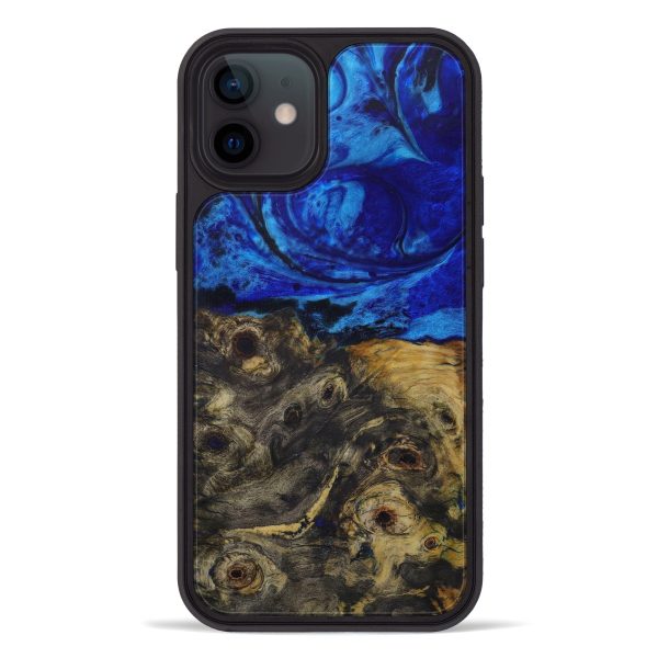 iPhone 12 Wood+Resin Phone Case - Ashlyn (Dark Blue, 593164) Discount