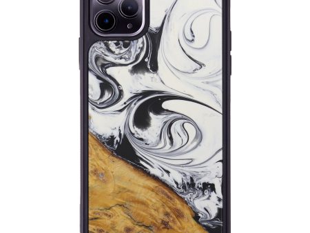 iPhone 11 Pro Max Wood+Resin Phone Case - Aggie (Black & White, 588821) Fashion