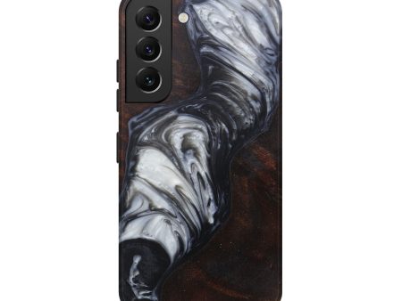 Galaxy S22 Wood+Resin Live Edge Phone Case - Genevra (Black & White, 591768) Discount