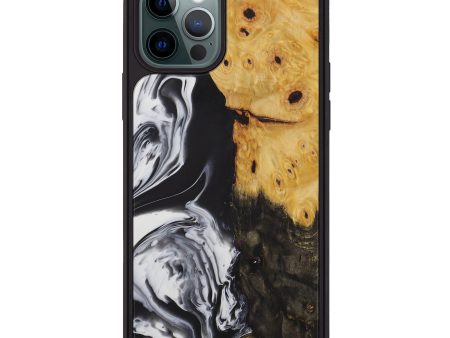 iPhone 12 Pro Wood+Resin Phone Case - Darcie (Black & White, 592635) Sale