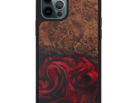 iPhone 12 Pro Max Wood+Resin Phone Case - Kyle (Dark Red, 594663) Discount