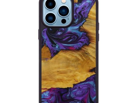 iPhone 14 Pro Max Wood+Resin Phone Case - Osborne (Purple, 590336) For Sale