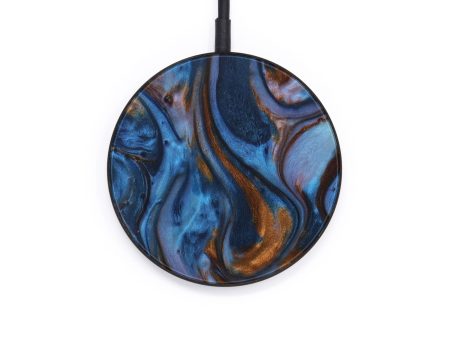 Circle ResinArt Wireless Charger - Arietta (Teal & Gold, 590841) Hot on Sale