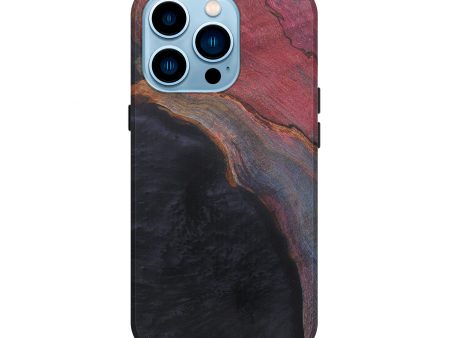 iPhone 14 Pro Wood+Resin Live Edge Phone Case - Berget (Pure Black, 590669) Online Sale