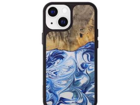 iPhone 13 mini Wood+Resin Phone Case - Torry (Light Blue, 592379) on Sale