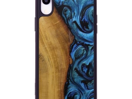 iPhone Xr Wood+Resin Phone Case - Harve (Dark Blue, 593252) Cheap