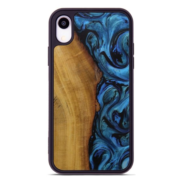 iPhone Xr Wood+Resin Phone Case - Harve (Dark Blue, 593252) Cheap