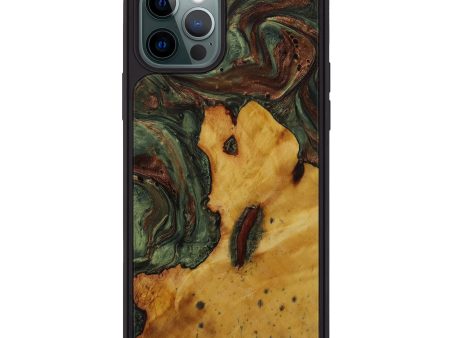 iPhone 12 Pro Wood+Resin Phone Case - Aeriela (Dark Green, 593635) Online Sale