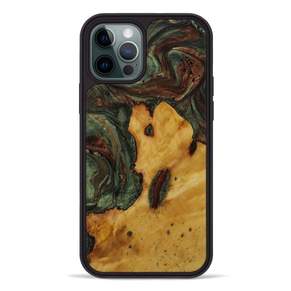 iPhone 12 Pro Wood+Resin Phone Case - Aeriela (Dark Green, 593635) Online Sale