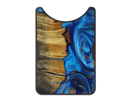 Alloy Wood+Resin Wallet - Latoyia (Teal & Gold, 590796) For Cheap