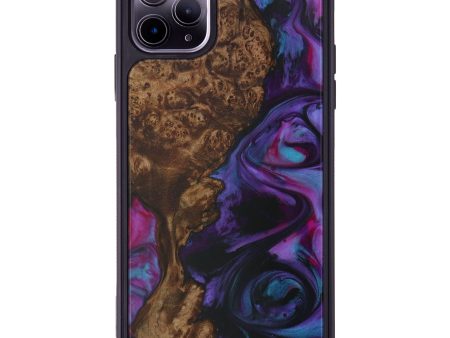 iPhone 11 Pro Max Wood+Resin Phone Case - Cruz (Purple, 593727) For Discount