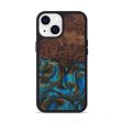 iPhone 13 Wood+Resin Phone Case - Felicia (Teal & Gold, 594955) Online now