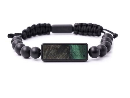 Bead Wood+Resin Bracelet - Babbie (Dark Green, 589023) Discount