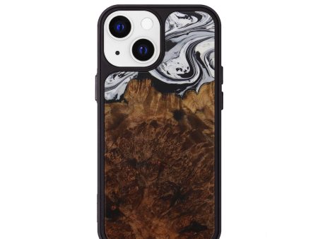 iPhone 13 mini Wood+Resin Phone Case - Winni (Black & White, 587517) Sale