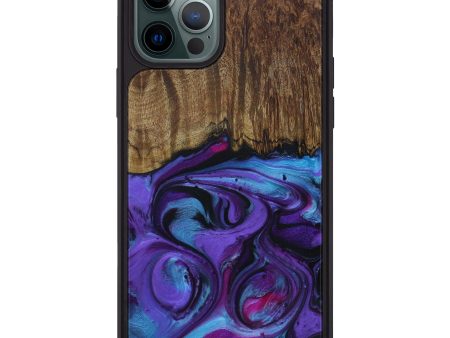 iPhone 12 Pro Max Wood+Resin Phone Case - Antonella (Purple, 590312) Fashion