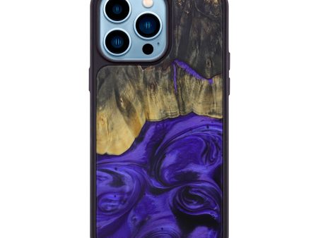 iPhone 14 Pro Max Wood+Resin Phone Case - Unique (Purple, 595029) Sale