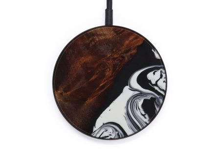 Circle Wood+Resin Wireless Charger - Verine (Black & White, 592629) Fashion