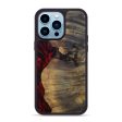 iPhone 14 Pro Max Wood+Resin Phone Case - Willi (Dark Red, 595364) Supply