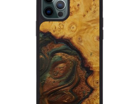 iPhone 12 Pro Max Wood+Resin Phone Case - Veen (Dark Green, 593593) Online Hot Sale