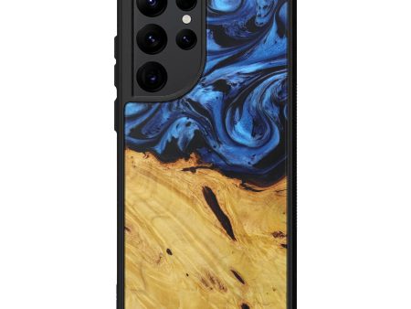 Galaxy S22 Ultra Wood+Resin Phone Case - Jeane (Dark Blue, 589880) on Sale