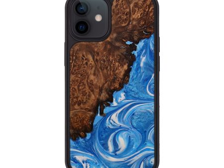 iPhone 12 mini Wood+Resin Phone Case - Kambhampati (Light Blue, 594109) Online now