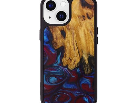 iPhone 13 Wood+Resin Phone Case - Taja (Dark Red, 593239) Supply