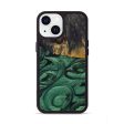 iPhone 13 Wood+Resin Phone Case - Irena (Dark Green, 589027) Fashion